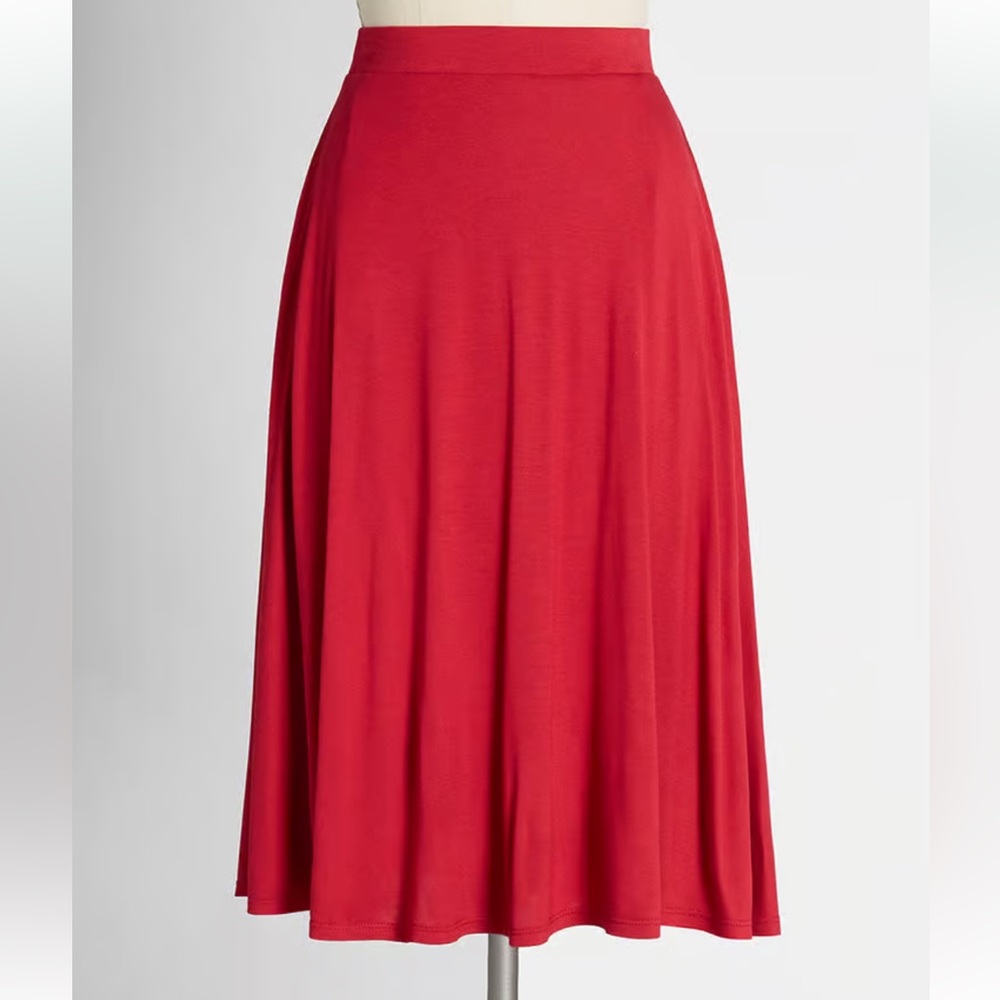 Modcloth Sz 1X Excellence Attained Knit A-Line Skirt in Salsa